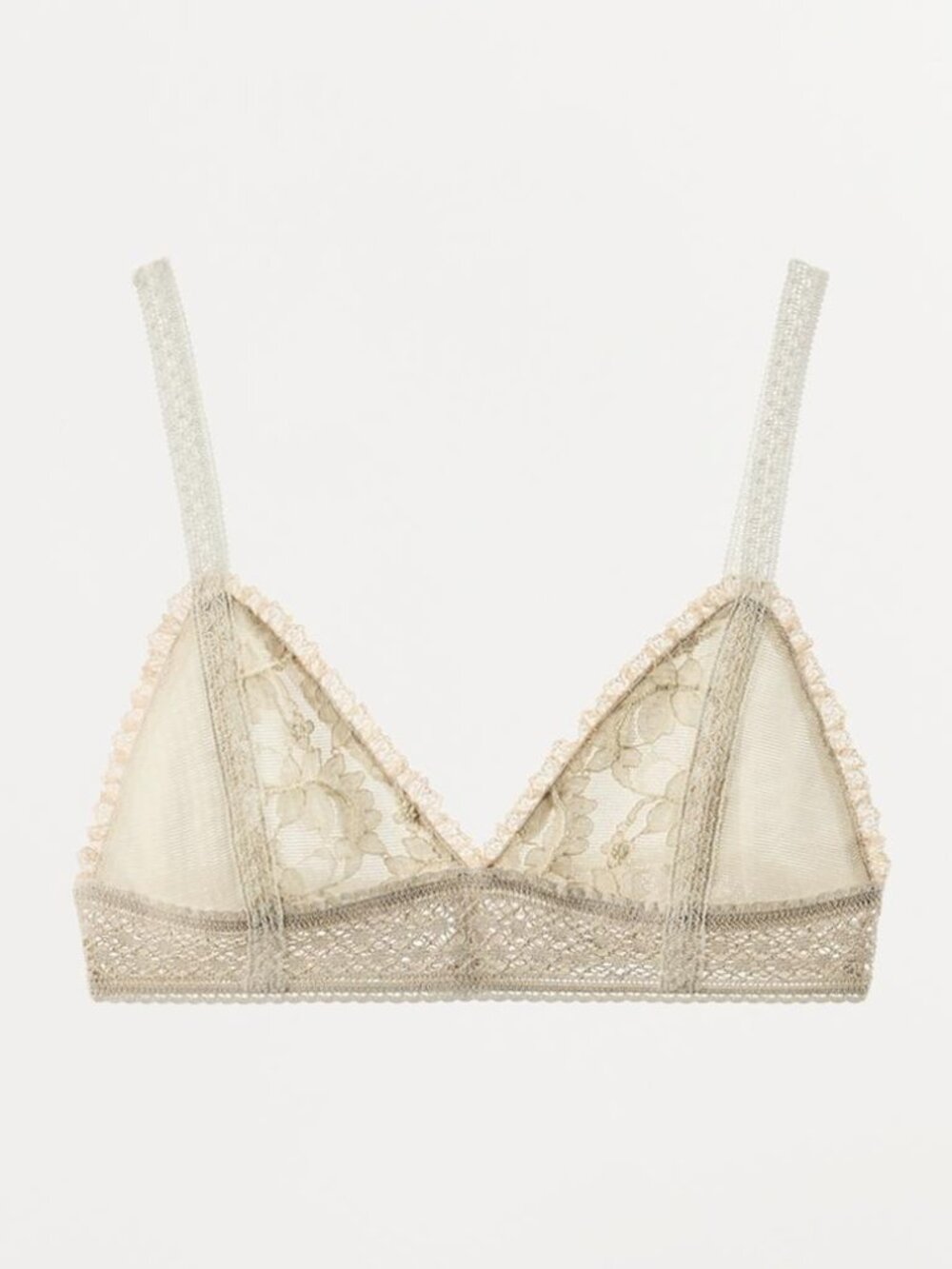 Zara Embroidered Lace Triangle Bra in Small NWT - Picture 2 of 8